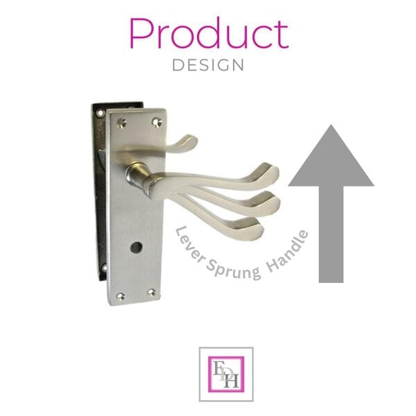 EDH Door Hardware Victorian Style Satin Bathroom Door Handle with Privacy Lock+Bathroom SASH Lock, 2 pairs