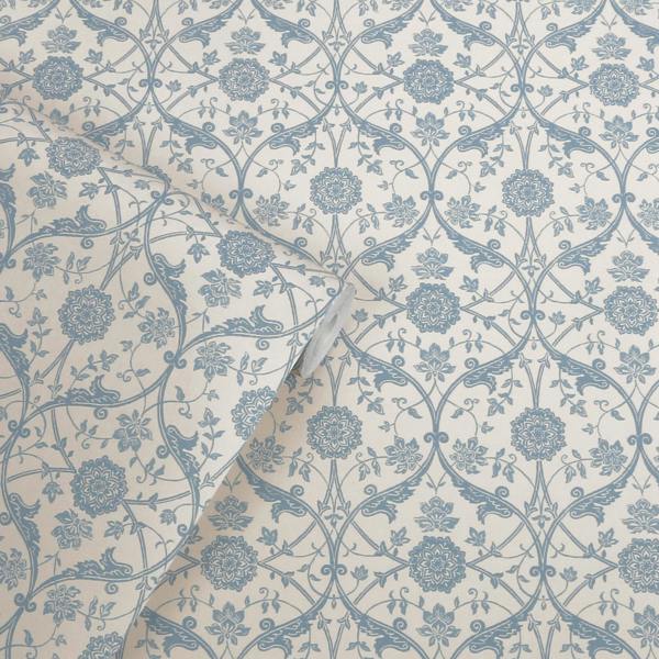 Laura Ashley Endale Trellis Newport Blue wallpaper