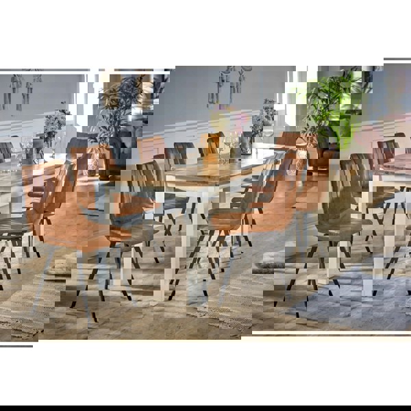 IH Design Milano Solid Mango Wood White Dining Table 170Cm