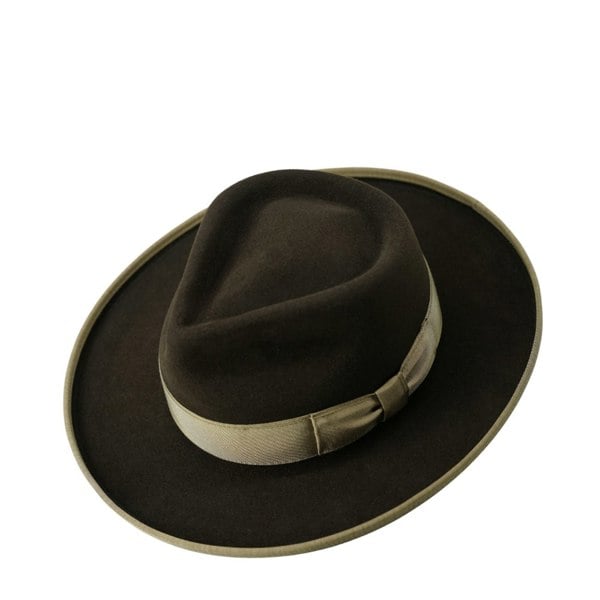 Gamble & Gunn Boston Wide Brim Diamond Top Fedora Hat