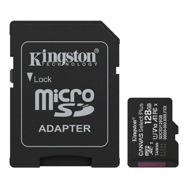Kingston Canvas Select Plus MicroSD 150MBs Class 10 128GB with Adapter