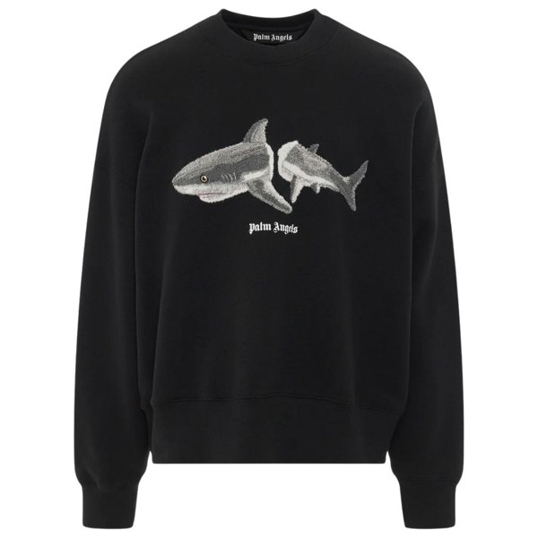 Palm Angels Split Shark Logo Sweatshirt - Black