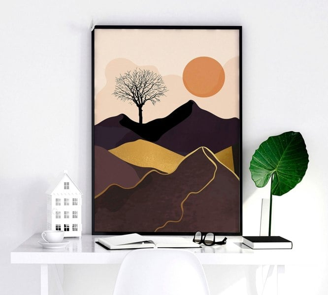 Scandinavian decor style for living room | set of 3 framed wall art