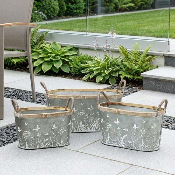 Garden Greatness Trio Butterfly and Flower Planter Buckets