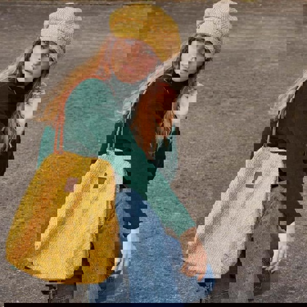 Donegal Herringbone Baker Boy Cap in Yellow | Heritage Traditions