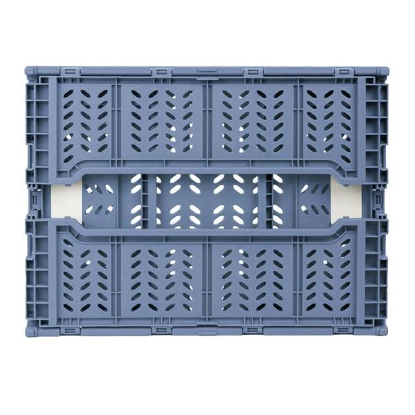 JVL STACKIT - Plastic Foldable Storage Crate - 14.5L - Blue