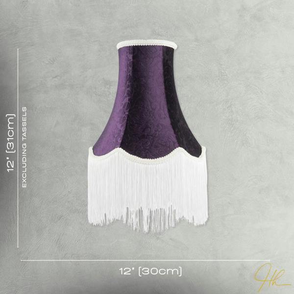 Victorian Styled Vintage Tall Lamp Shade in Purple Floral Velvet Image 7
