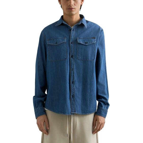 Replay Classic Denim Shirt - Mid Denim