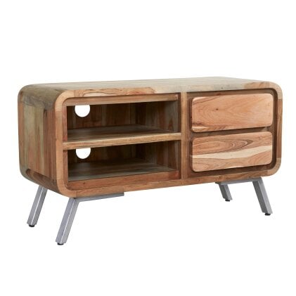 Wyld Haus Los Angeles Reclaimed Wood and Metal Medium TV Cabinet 1 Shelves 2 Drawers