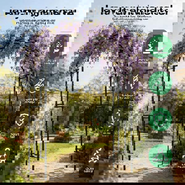 LAMBU 2.4M Metal Garden Arch Trellis Rose Climbing Plant Archway Tubular Frame