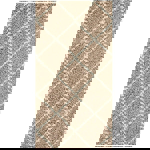 Diamond Design Thick Shaggy Area Rugs Beige