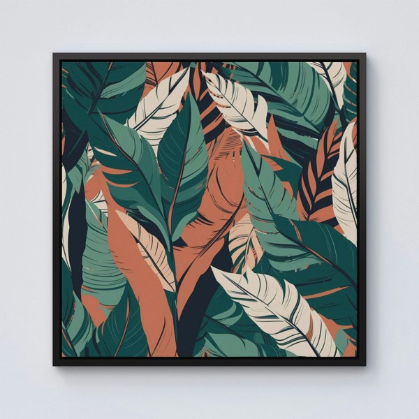 Warren Reed Autumn Tropical Leaves Framed Canvas