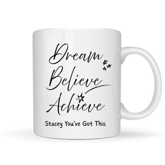 Aye Do Gifts Personalised Dream Believe Achieve Mug, Candle & Socks Gift Hamper | Birthday Gift