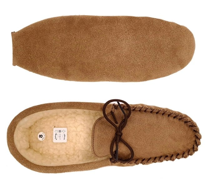 Mokkers Coopers Suede Fleece Lined Soft Sole Mens Moccasin Slippers Made In England