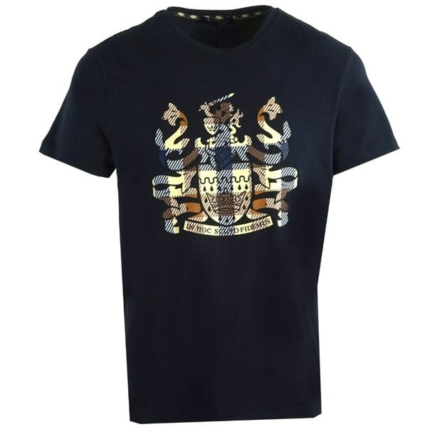 Aquascutum Aldis Check Logo Navy T-Shirt