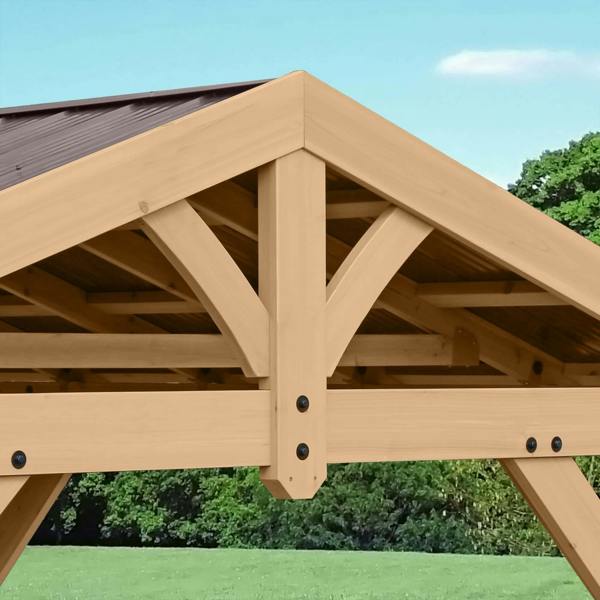 Yardistry Wooden Pavilion 10ft x 10ft (3m x 3m), Meridian Series 3m x 3m Wooden Gazebo 4