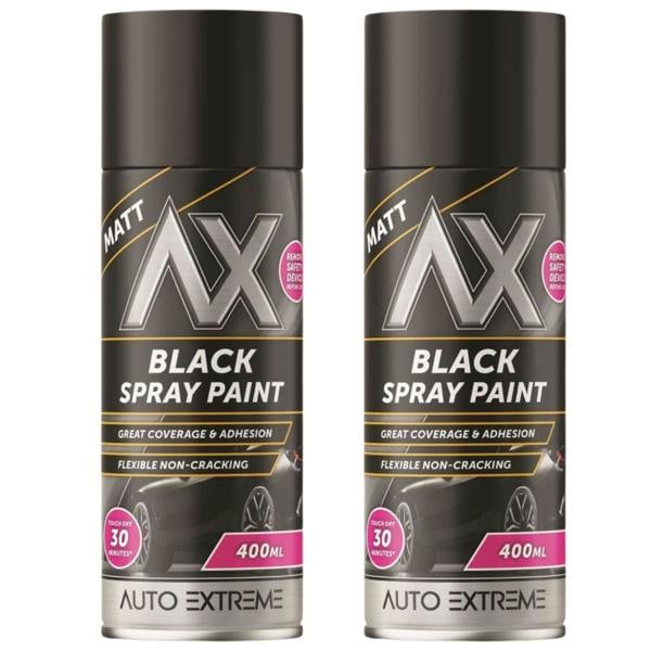 Auto Extreme 2X Auto Extreme Black Matt Spray Paint 400ml