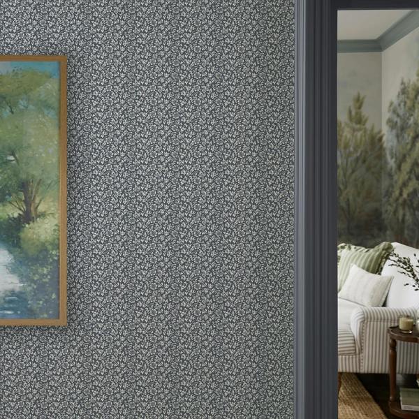 Laura Ashley Sweet Alyssum Denim Blue Wallpaper