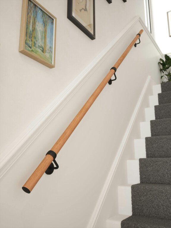 Handrails Direct Stoneleigh Red Oak Straight Flight Handrail
