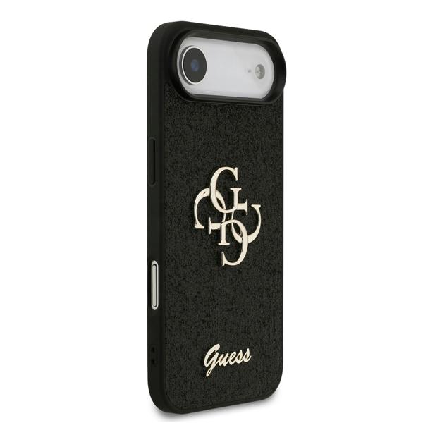 Guess PU Fixed Glitter Big 4G Metal Logo Case for iPhone 17 Air 6.5" Black - GUHCP17MHG4SGK