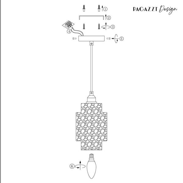 Pagazzi Lighting Evelle Chrome Single Pendant