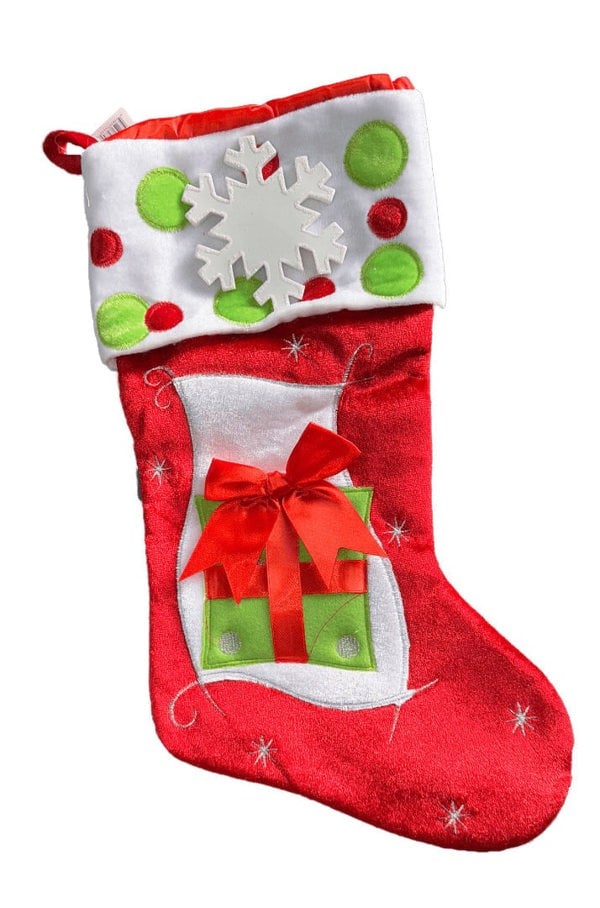 Diletto Gifts Red and Green Personalised Christmas Stocking