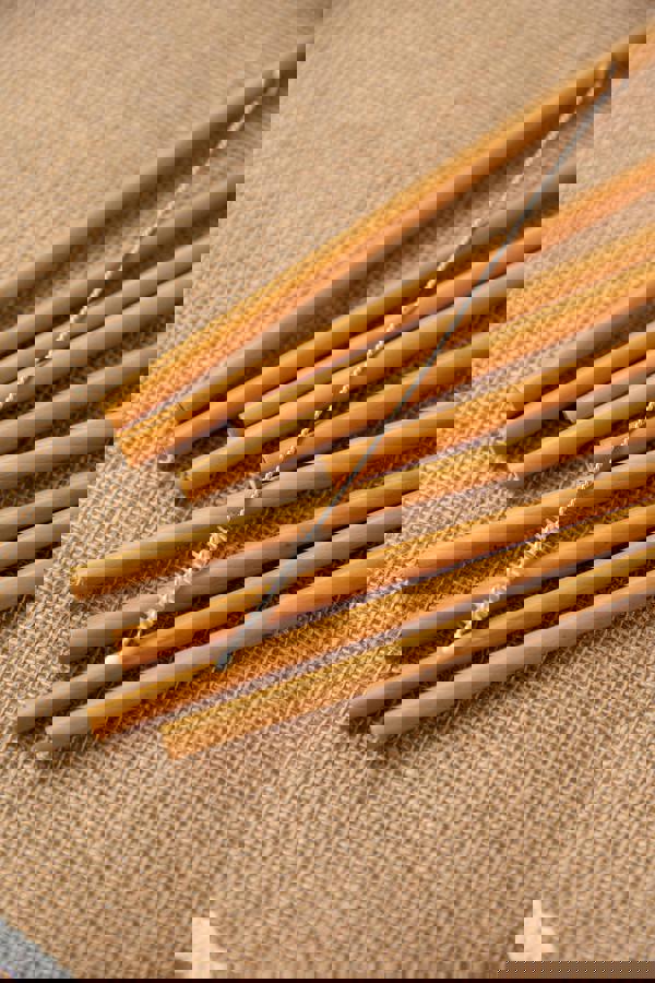 Natural Elements Reusable Straws, 10 Piece Bamboo Straw Set with Cleaning Brush, 19cm