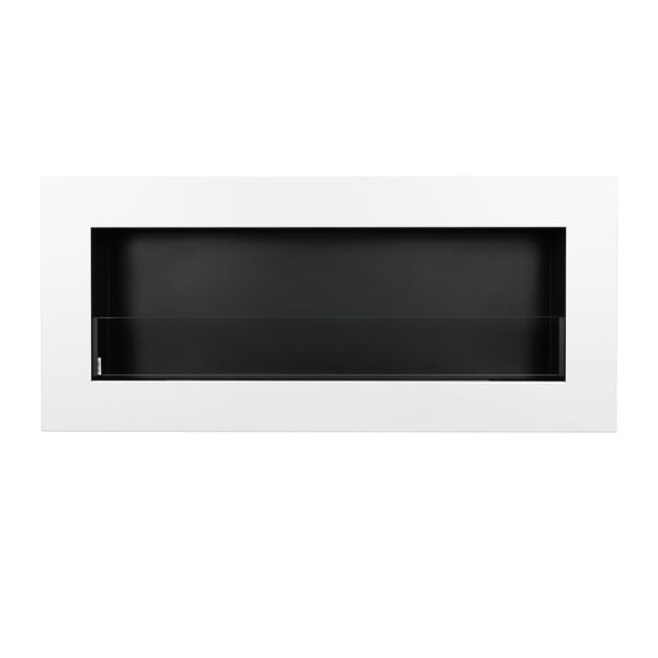 BIOFireplacesGMT Bioethanol Fireplace Wall Mounted 900x400 White Matt with Glass Ventless