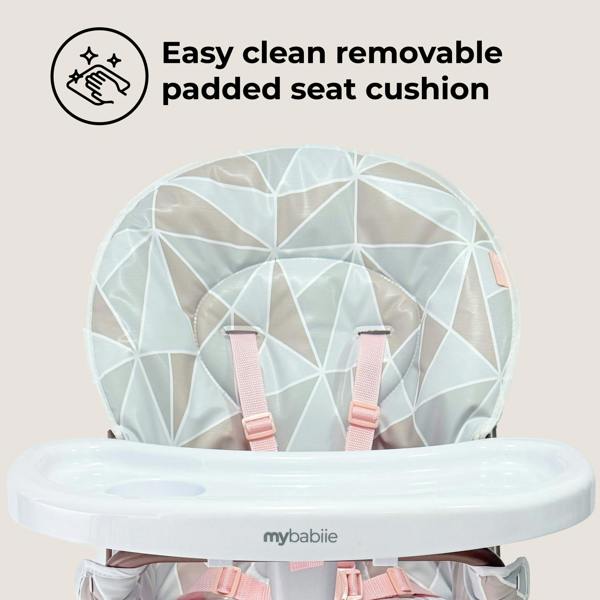 My Babiie MBHC1 Compact Highchair - Rose Geo