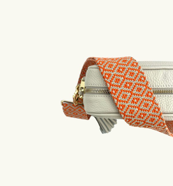 Apatchy Orange Cross-Stitch Strap