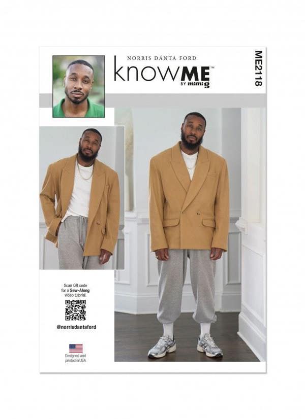 Know Me Sewing Pattern 2118, Jackets for Men, AA (34-36-38-40-42) - Intermediate