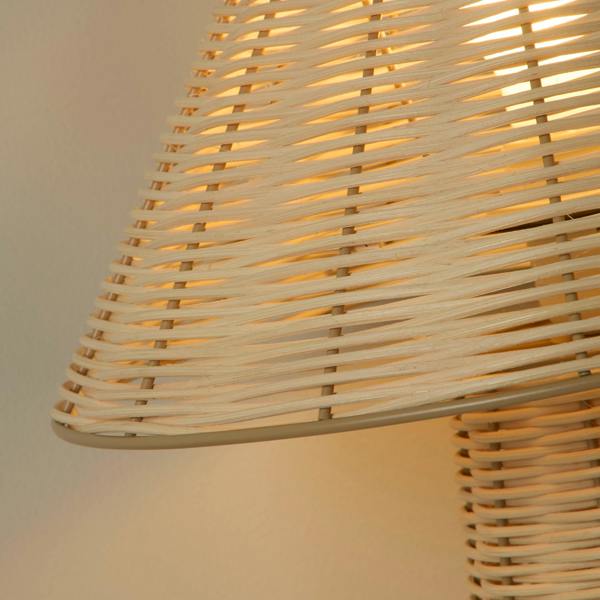 Lighting Collection Rustic Wicker Table Lamp with Coordinated Base and Shade