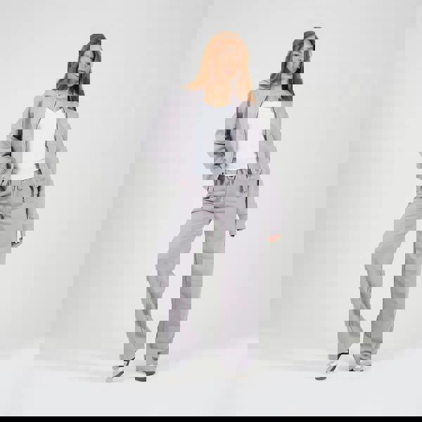 Brave Soul Grey Cotton Blend Wide Leg Joggers - Grey Image 3