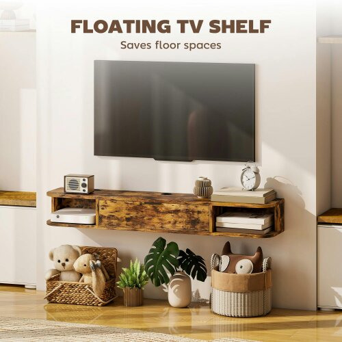 Wyld Haus Avamoro 120cm Rustic Brown Floating TV Unit For Screens Up To 50 Inches