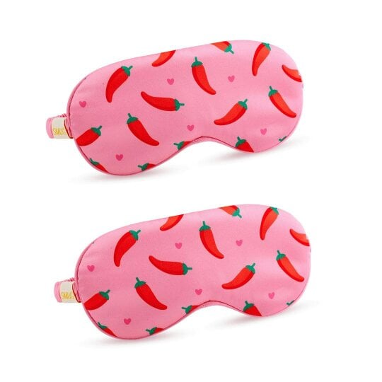 Satin Sleep Mask Twin Pack Sets - Various Designs - Chilli Pepper