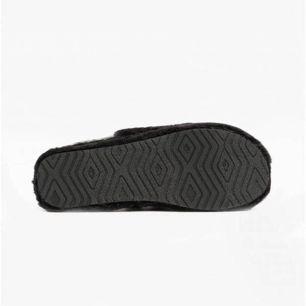 TOMS SOFIA Womens Faux Fur Slippers Black