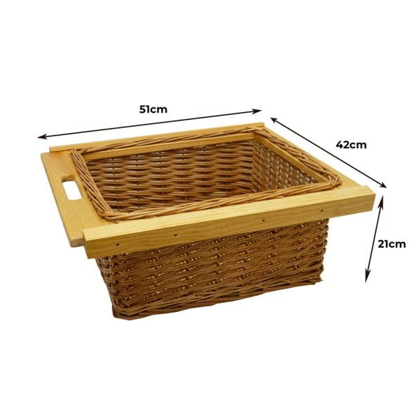 Kukoo 3 x Pull Out Wicker Kitchen Baskets 500mm