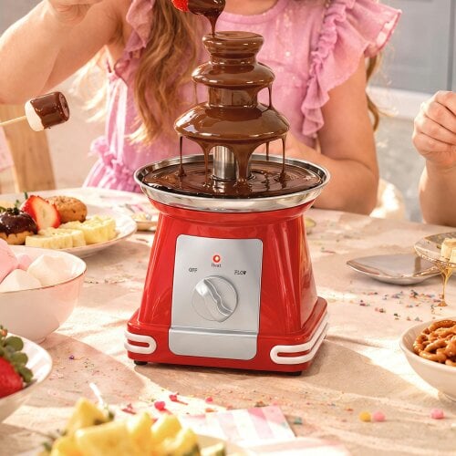 HOMCOM 3-Tier Stainless Steel Chocolate Fountain with Hot Melting Pot Base