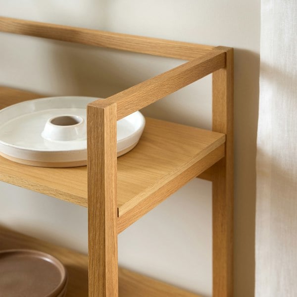 Furniture To Go Ludza Rectangular Bookcase With 3 Shelves in Oak