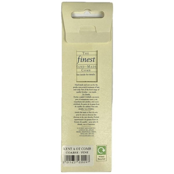 Kent Comb - Handmade 112m Pocket Comb for Coarse / Fine hair