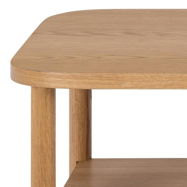 Wyld Haus Bermudas Natural Oak Wood Rectangular Coffee Table Bottom Shelf