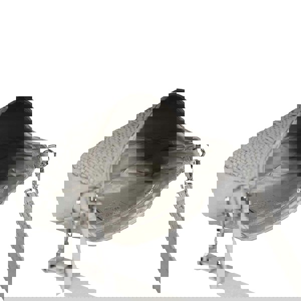 Real Hide Bags 'Wonder Weave' Ice Grey Real Leather Woven Designer Shoulder Crossbody Bag