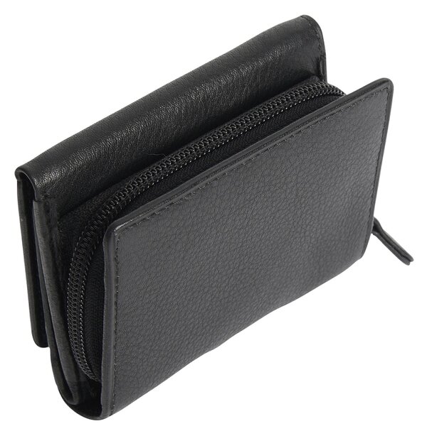 SADDLER CARLA Handmade Leather Compact Trifold Purse – RFID Protected | 5 Card Slots, ID Window & Zipped Coin Pocket | Gift Boxed
