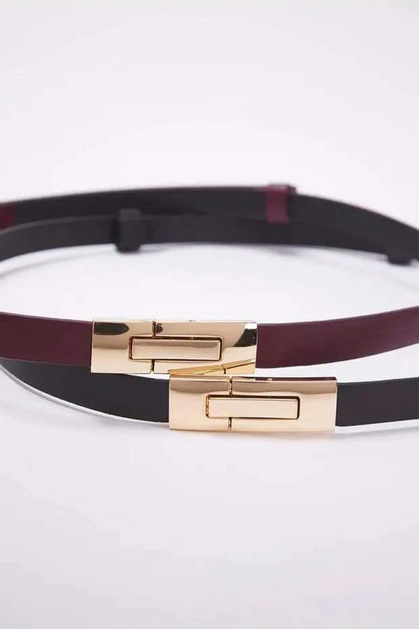 WOVCOR Double Pack Rectangular Buckle Women's Belt