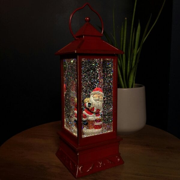 Samuel Alexander 29cm Battery Operated Light up SnowSwirl Santa Chimney Christmas Lantern Decoration