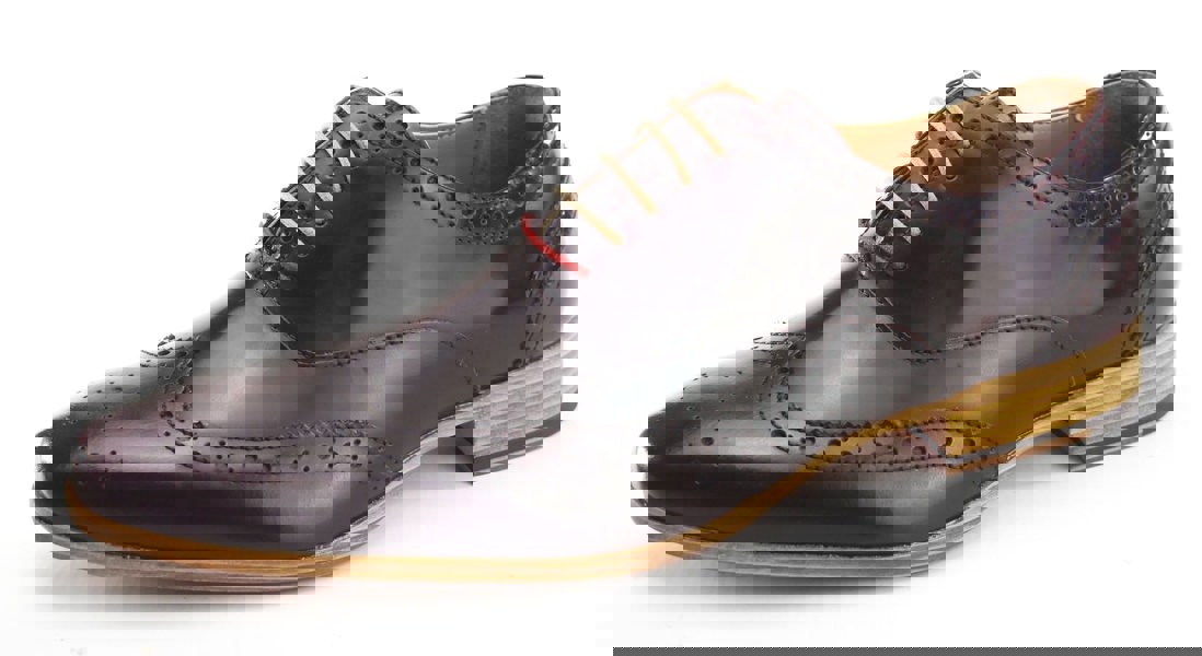 Frank James Norbury Leather Hi Shine Lace Up Mens Brogue Shoes