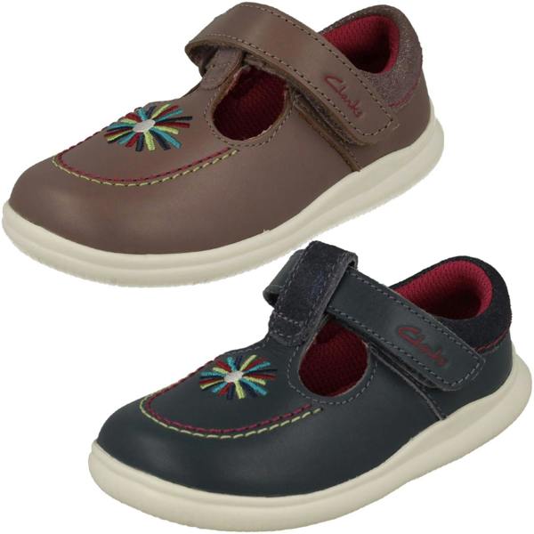 Clarks Girls Clarks Embroided Detailed T-Bar Shoes Crest Prom