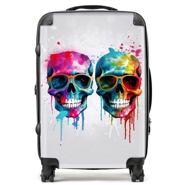 Warren Reed Splashart Happy Skeletons Suitcase