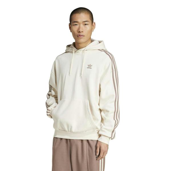 Adidas Mens Originals 3 Stripes Baggy Hoodie - Wonder White - 