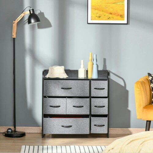 Wyld Haus Lizi Fabric And Metal Grey 7 Drawer Foldable Storage Chest